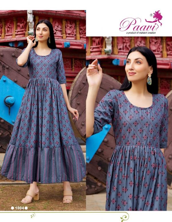 Paavi Aaradhya Rayon Exclusive Designer Long Anarkali Kurti Collection